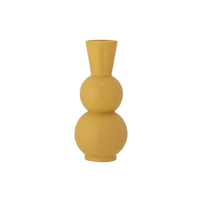 Interni - Vasi - Vaso Taj - / Ceramica - Ø 9,5 x H 22 cm di Bloomingville - Giallo - Gres smaltato