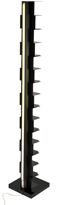 Möbel - Regale und Bücherregale - Beleuchtetes Bücherregal Ptolomeo Luce metall schwarz / LED - H 215 cm - Opinion Ciatti - Schwarz - lackierter Stahl