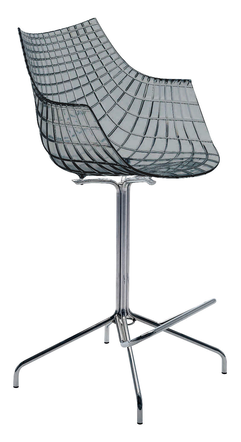 Chaise de bar Meridiana / Pivotante - H 65 cm - Driade gris en matière plastique