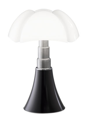 Luminaire - Lampes de table - Lampe de table Pipistrello Medium LED / H 50 à 62 cm - Martinelli Luce - Marron foncé - Acier galvanisé, Aluminium laqué, Méthacrylate opalin
