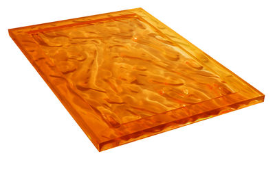 Table et cuisine - Plateaux et plats de service - Plateau Dune Small / 46 x 32 cm - Kartell - Orange - Technopolymère
