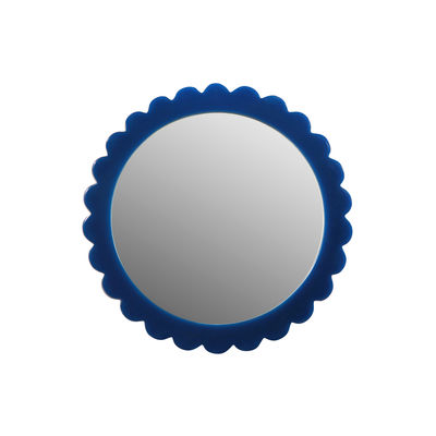 Interni - Specchi - Specchio da appoggiare Bloom - / Ø 17 cm  - Poliresina di & klevering - Blu marine - MDF, Poliresina, Vetro
