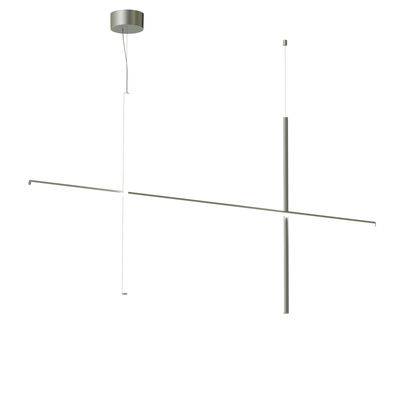 Illuminazione - Lampadari - Sospensione Coordinates S2 - LED / L 176 cm x H 92 cm di Flos - Argento - alluminio estruso