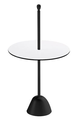 Arredamento - Tavolini  - Tavolino d'appoggio Servomuto di Zanotta - Nero - Piano bianco-nero - Acciaio verniciato, Laminato stratificato