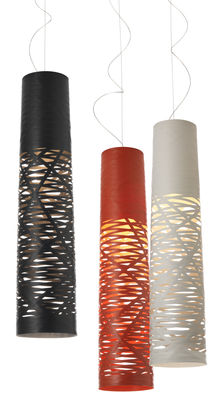 Leuchten - Pendelleuchten - Tress Pendelleuchte Ø 24 x 110 cm - Foscarini - Weiß - Glasfaser, Verbund-Werkstoffe