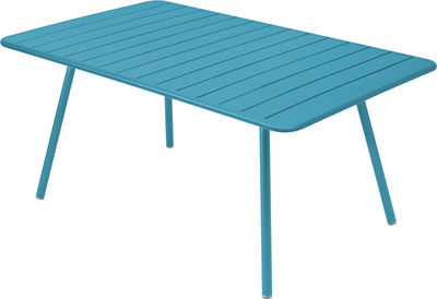 Life Style - Luxembourg rechteckiger Tisch / für 6 bis 8 Personen - 165 x 100 cm - Fermob - Türkis - lackiertes Aluminium