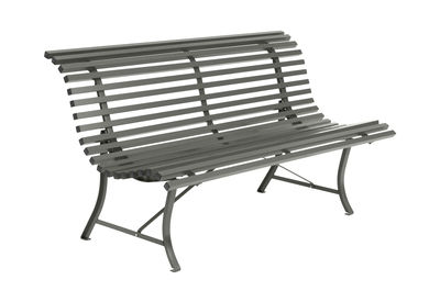 Fermob Louisiane Bench with backrest - Green/Grey | Made In Design UK