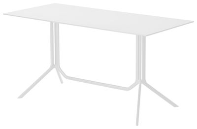 Outdoor - Gartentische - Poule double Klapptisch 120 x 60 cm - herunterklappbare Tischplatte - Kristalia - Laminat weiß (
