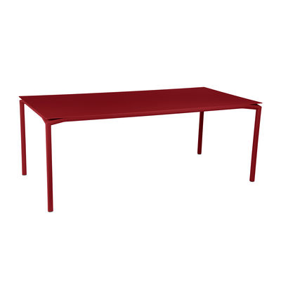 Fermob - Table rectangulaire Calvi en Métal, Aluminium peint - Couleur Rouge - 132.19 x 132.19 x 73.