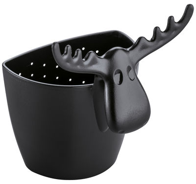Tableware - Fun in the kitchen - Rudolf Tea strainer by Koziol - Solid black - Plastic