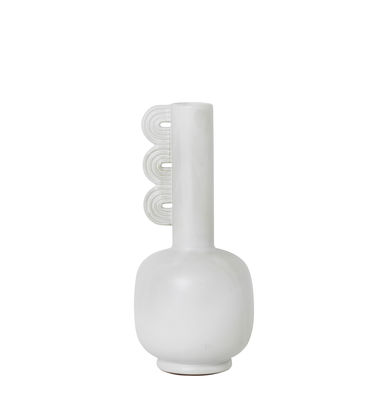 Déco - Vases - Vase Muses - Clio / Ø 13 x H 29 cm - Ferm Living - Clio / Blanc - Grès émaillé