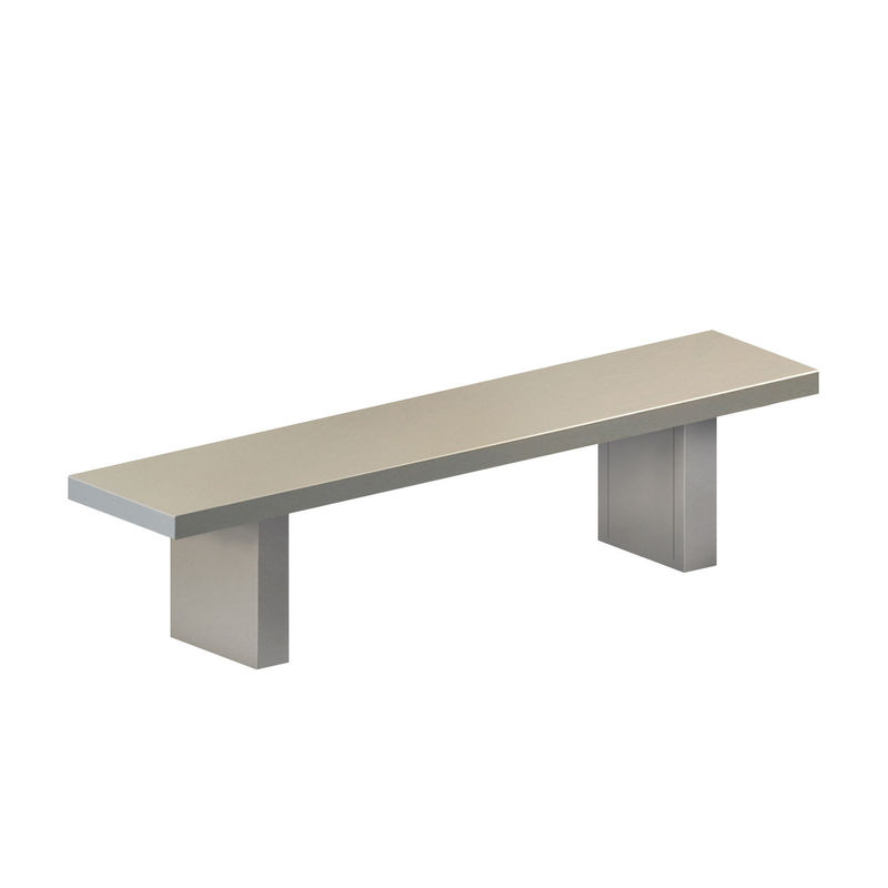 Furniture - Benches - Tommaso OUTDOOR Bench metal grey / L 160 cm - Painted steel - Zeus - L 160 cm / Cement grey - Painted phosphated steel