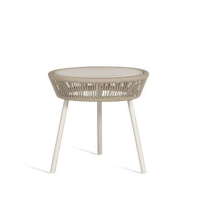 Furniture - Coffee Tables - Loop End table - / Hand-woven polyethylene cord by Vincent Sheppard - Beige - Polypropylene rope, Thermolacquered aluminium