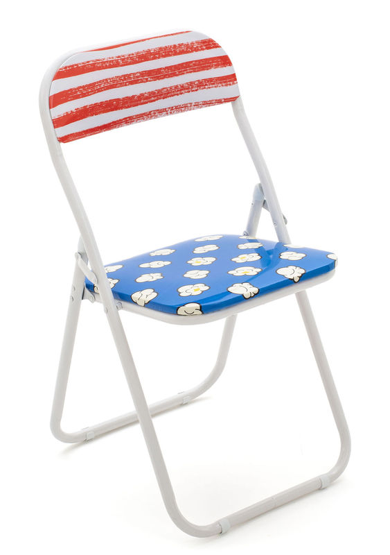 Furniture - Chairs - Pop corn Folding chair plastic material multicoloured / Padded - Seletti - Pop corn - Foam, Lacquered metal, PVC