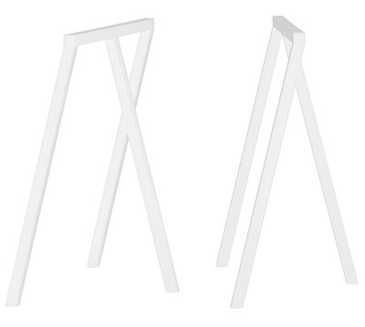 Furniture - Office Furniture - Loop Pair of trestles - Set of 2 by Hay - White - Lacquered steel