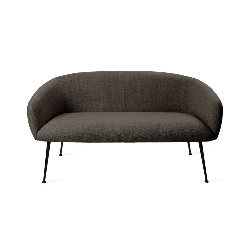 Möbel - Sofas - Sofa Buddy textil grau / L 134 cm - Stoff - Pols Potten - Dunkelgrau - HR-Schaum, Metall, Polyester-Gewebe