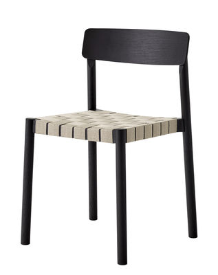 Furniture - Chairs - Betty TK1 Stacking chair by &tradition - Black - Linen, Plywood, Solid wood