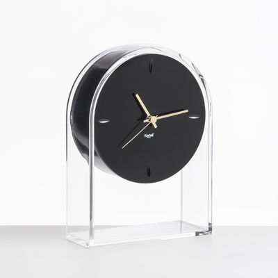 Dekoration - Uhren - L'Air du temps Standuhr / H 30 cm - Kartell - Schwarz / transparent (farblos) - Thermoplastisches Polykarbonat