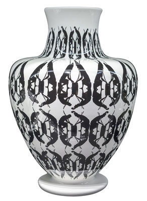 Interni - Vasi - Vaso Greeky / Ø 30 x H 43 cm - Fatto a mano - Driade - Nero & Bianco - Ceramica dipinta