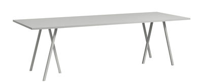 Möbel - Tische - Loop rechteckiger Tisch / L 160 cm - Hay - Grau - lackierter Stahl