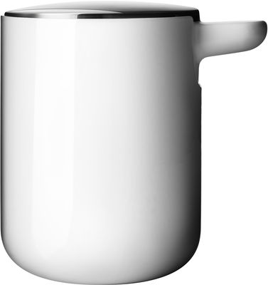 Dekoration - Badezimmer - Seifenspender - Menu - Weiß - Deckel Edelstahl (matt) - Plastik, rostfreier Stahl