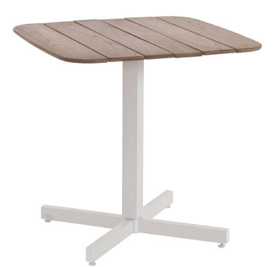 Outdoor - Garden Tables - Shine Table by Emu - White - Teak, Varnished aluminium