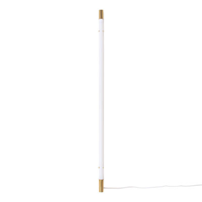 Lighting - Floor lamps - Linea Gold Wall light with plug - LED / L 127 cm - Glass by Seletti - White / Gold end pieces - Glass, Metal