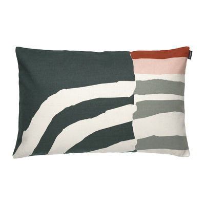 Decoration - Cushions & Poufs - Vuosirenkaa Cushion cover - / 60 x 40 cm by Marimekko - Vuosirenkaa / Green, pink - Cotton, Linen