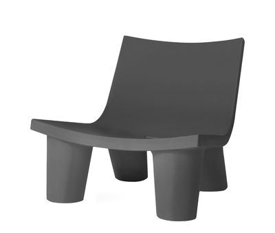 Möbel - Lounge Sessel - Low Lita Lounge Sessel - Slide - Grau - Recycelbares geformtes Polyethylen