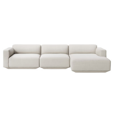 Canapé droit 4 places Beige Tissu Luxe Design Confort