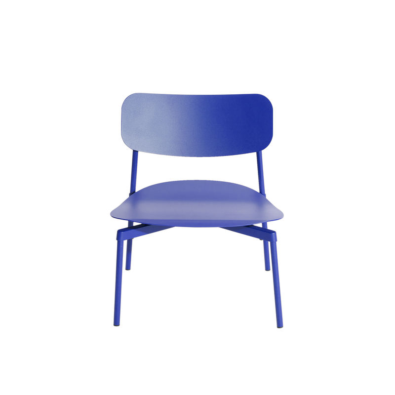 Möbel - Lounge Sessel - Niedrig stapelbarer Sessel Fromme metall blau / Aluminium - Petite Friture - Blau - Aluminium