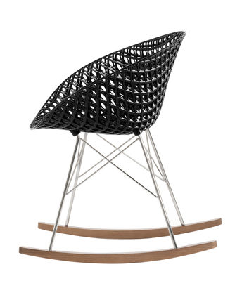 Kartell - Rocking chair Smatrik en Métal, Polycarbonate - Couleur Noir - 58.28 x 61 x 77 cm - Design