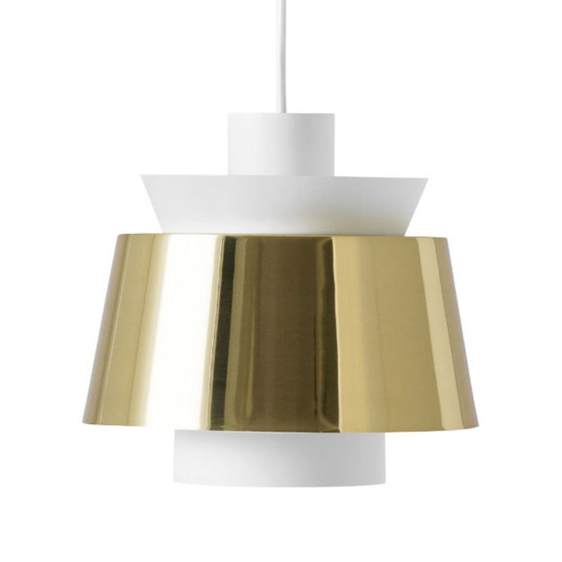 Illuminazione - Lampadari - Sospensione Utzon metallo bianco oro / Riedizione 1947 - &tradition - Bianco & Ottone - Alluminio laccato, Ottone