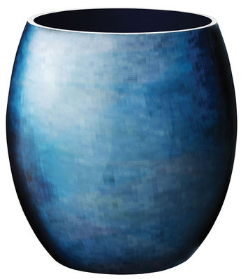 Déco - Vases - Vase Stockholm Horizon Medium / H 22 cm - Stelton - H 22 cm / Bleu - Aluminium, Email à froid