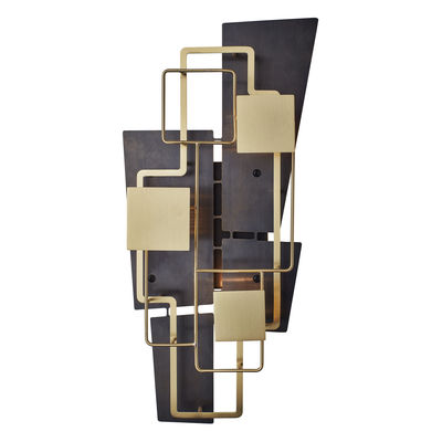 Lighting - Wall Lights - Map 2 LED Wall light by DCW éditions - Brass & black - Brushed varnished brass, Painted steel