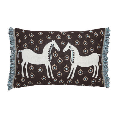 Decoration - Cushions & Poufs - Musta Tamma Cushion cover - / 60 x 40 cm by Marimekko - Musta Tamma / Brown - Cotton