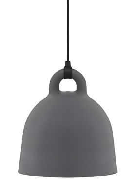 Lighting - Pendant Lighting - Bell Pendant - Medium Ø 42 cm by Normann Copenhagen - Matt Grey & White inside - Aluminium