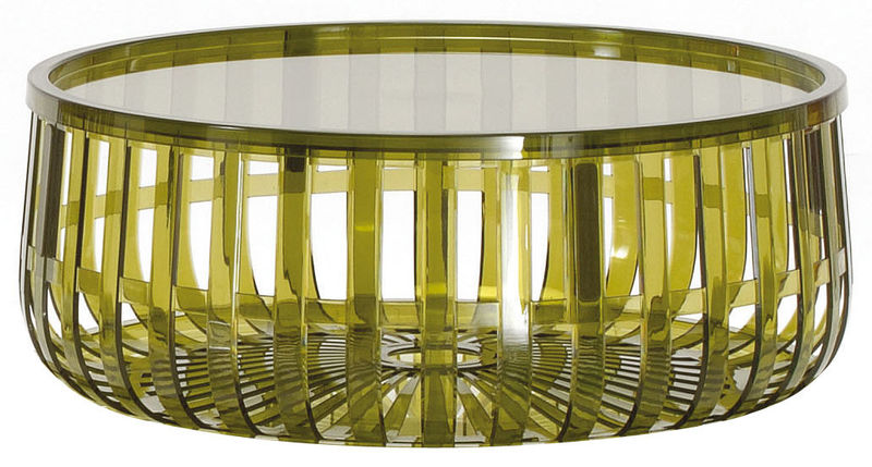 Mobilier - Tables basses - Table basse Panier plastique vert / Coffre - Kartell - Vert foncé - Polycarbonate