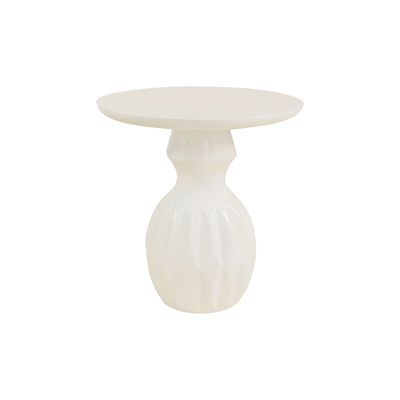 Arredamento - Tavolini  - Table d’appoint Talia - / Ø 52 x H 50 cm - Fibra di vetro di POPUS EDITIONS - Bianco - Fibra di vetro laccata
