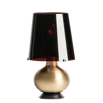 Lighting - Table Lamps - Fontana Medium Table lamp - / H 53 cm - Glass & brass by Fontana Arte - Black / Brass - Blown glass, Brass