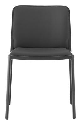 Mobilier - Chaises, fauteuils de salle à manger - Chaise rembourrée Audrey Soft / Structure laquée - Kartell - Structure noire / Assise tissu noir - Aluminium laqué, Tissu