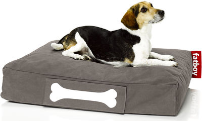 Mobilier - Poufs - Coussin pour chien Doggielounge Small / Coton Stonewashed - 80 x 60 cm - Fatboy - Taupe - billes EPS, Coton