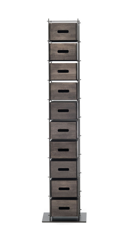 Furniture - Shelves & Storage Furniture - Manolo Shoe rack metal wood brown / H 182 cm - Solid ash wood - Mogg - Mocha - Ashwood, Metal