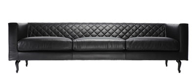 Furniture - Sofas - Boutique Leather Straight sofa - 3 seaters by Moooi - Black - Leather