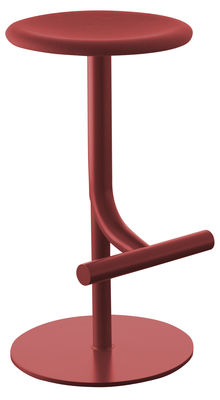 Furniture - Bar Stools - Tibu Adjustable bar stool - /Rotating - Fabric seat by Magis - Dark red - Kvadrat fabric, Varnished steel