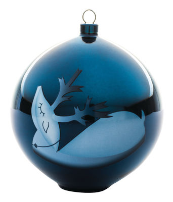 Boule De Noël Blue Christmas Verre Soufflé A Di Alessi