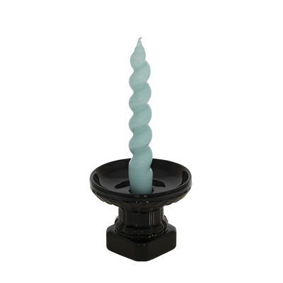 Decoration - Candles & Candle Holders - Diane Candle stick - / Ø 11 x H 10 cm by Maison Sarah Lavoine - Black radish - Glazed ceramic