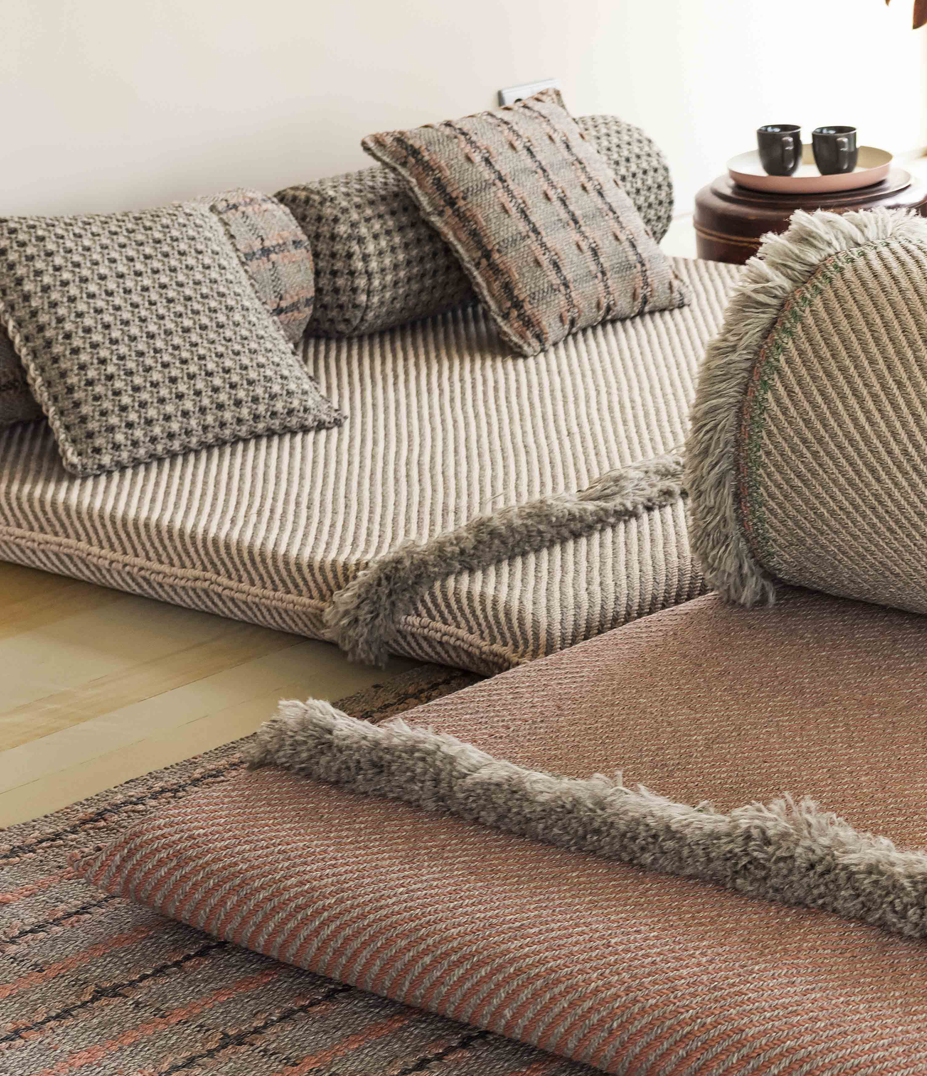 Gan Garden Layers Cushion Brown/Grey Made In Design UK