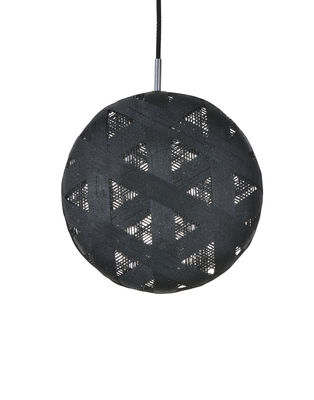 Lighting - Pendant Lighting - Chanpen Hexagon Pendant - Ø 36 cm by Forestier - Black / Triangle patterns - Woven acaba