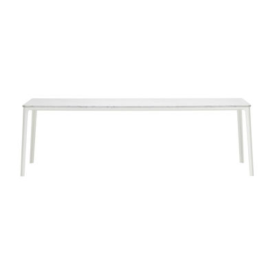 Arredamento - Tavoli - Tavolo rettangolare Plate Dining Table - / 200 x 90 cm - Marmo di Vitra - Marmo bianco / Gambe bianchi - Alluminio laccato a polvere, Marmo di Carrara